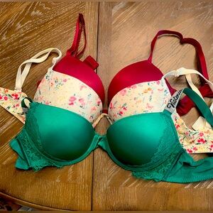 3 Victoria Secret Bras 36C